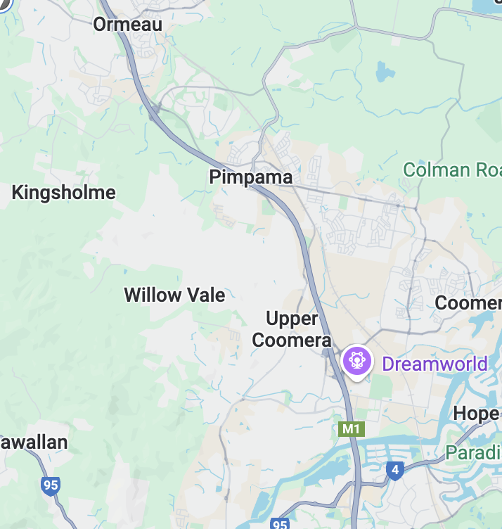 Map of Pimpama coverage area.<br />
